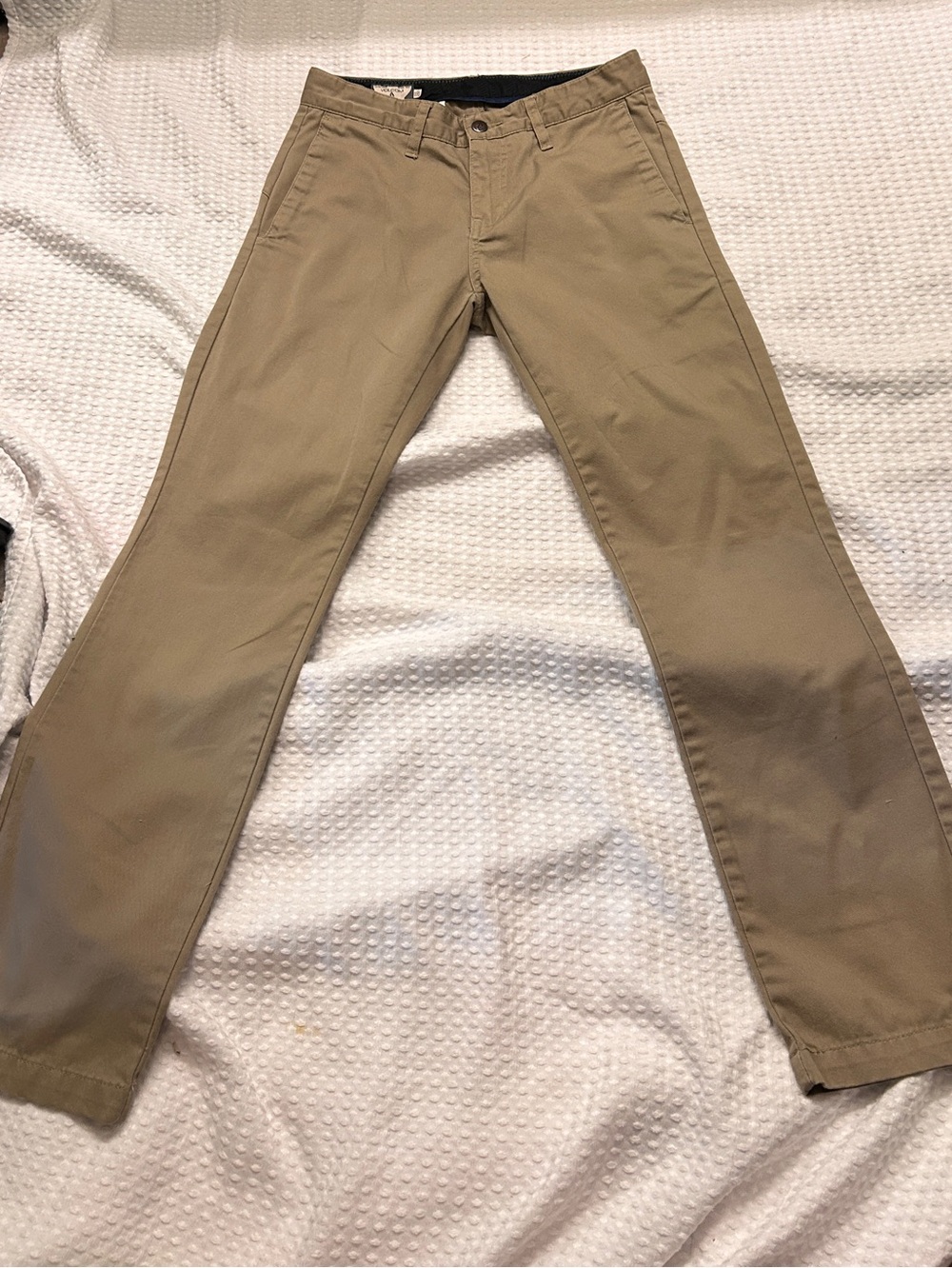 Volcom Men’s Corpo Class Chino Pants sz: 28 Beige/Khaki Flat Front, Grunge